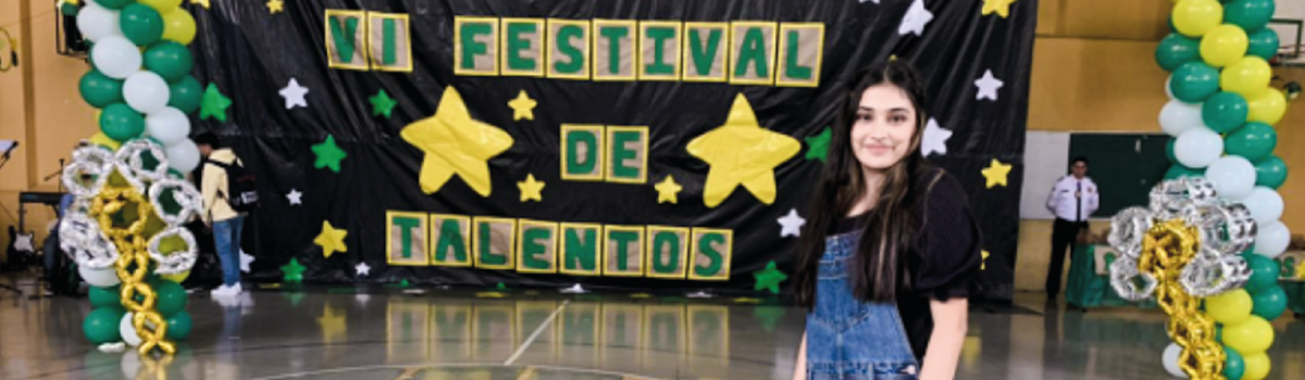 Estudiante Juanita Villa en el VI Festival de talentos de jóvenes y adultos