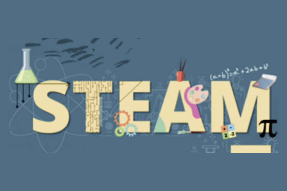 Imagen con la palabra STEAM en colores